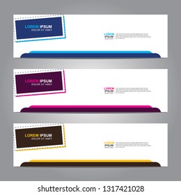 Vector abstract web banner design template. Collection of web banner template. Abstract geometric web design banner template isolated on grey background. Header - landing page Web Design Elements