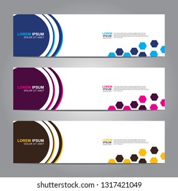 Vector abstract web banner design template. Collection of web banner template. Abstract geometric web design banner template isolated on grey background. Header - landing page Web Design Elements