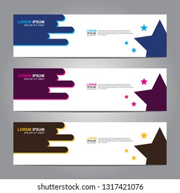 Vector abstract web banner design template. Collection of web banner template. Abstract geometric web design banner template isolated on grey background. Header - landing page Web Design Elements