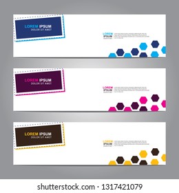 Vector abstract web banner design template. Collection of web banner template. Abstract geometric web design banner template isolated on grey background. Header - landing page Web Design Elements