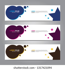 Vector abstract web banner design template. Collection of web banner template. Abstract geometric web design banner template isolated on grey background. Header - landing page Web Design Elements