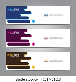 Vector abstract web banner design template. Collection of web banner template. Abstract geometric web design banner template isolated on grey background. Header - landing page Web Design Elements