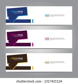 Vector abstract web banner design template. Collection of web banner template. Abstract geometric web design banner template isolated on grey background. Header - landing page Web Design Elements