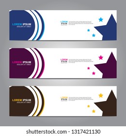 Vector abstract web banner design template. Collection of web banner template. Abstract geometric web design banner template isolated on grey background. Header - landing page Web Design Elements