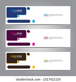 Vector abstract web banner design template. Collection of web banner template. Abstract geometric web design banner template isolated on grey background. Header - landing page Web Design Elements