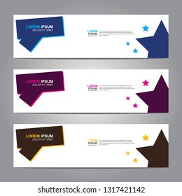 Vector abstract web banner design template. Collection of web banner template. Abstract geometric web design banner template isolated on grey background. Header - landing page Web Design Elements