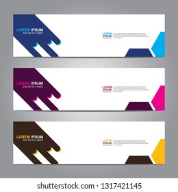 Vector abstract web banner design template. Collection of web banner template. Abstract geometric web design banner template isolated on grey background. Header - landing page Web Design Elements