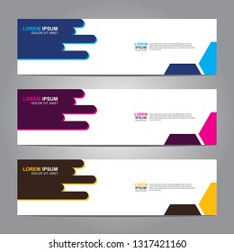 Vector abstract web banner design template. Collection of web banner template. Abstract geometric web design banner template isolated on grey background. Header - landing page Web Design Elements