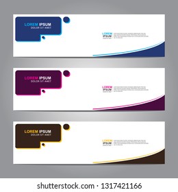 Vector abstract web banner design template. Collection of web banner template. Abstract geometric web design banner template isolated on grey background. Header - landing page Web Design Elements