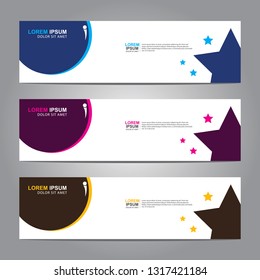 Vector abstract web banner design template. Collection of web banner template. Abstract geometric web design banner template isolated on grey background. Header - landing page Web Design Elements