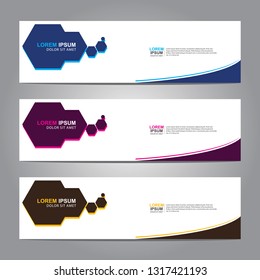 Vector abstract web banner design template. Collection of web banner template. Abstract geometric web design banner template isolated on grey background. Header - landing page Web Design Elements