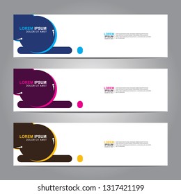 Vector abstract web banner design template. Collection of web banner template. Abstract geometric web design banner template isolated on grey background. Header - landing page Web Design Elements