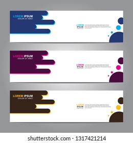 Vector abstract web banner design template. Collection of web banner template. Abstract geometric web design banner template isolated on grey background. Header - landing page Web Design Elements