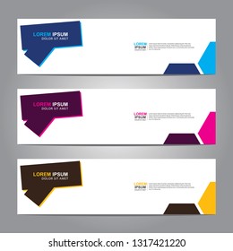 Vector abstract web banner design template. Collection of web banner template. Abstract geometric web design banner template isolated on grey background. Header - landing page Web Design Elements