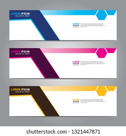 Vector abstract web banner design template. Collection of web banner template. Abstract geometric web design banner template isolated on grey background. Header - landing page Web Design Elements 