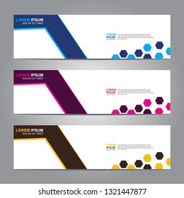 Vector abstract web banner design template. Collection of web banner template. Abstract geometric web design banner template isolated on grey background. Header - landing page Web Design Elements 