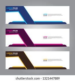 Vector abstract web banner design template. Collection of web banner template. Abstract geometric web design banner template isolated on grey background. Header - landing page Web Design Elements 