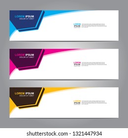 Vector abstract web banner design template. Collection of web banner template. Abstract geometric web design banner template isolated on grey background. Header - landing page Web Design Elements 