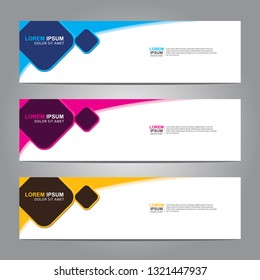 Vector abstract web banner design template. Collection of web banner template. Abstract geometric web design banner template isolated on grey background. Header - landing page Web Design Elements 
