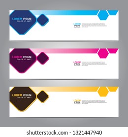 Vector abstract web banner design template. Collection of web banner template. Abstract geometric web design banner template isolated on grey background. Header - landing page Web Design Elements 