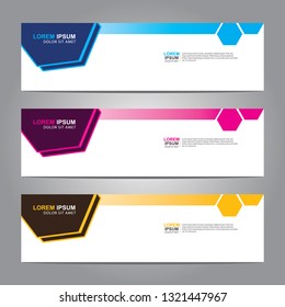 Vector abstract web banner design template. Collection of web banner template. Abstract geometric web design banner template isolated on grey background. Header - landing page Web Design Elements 