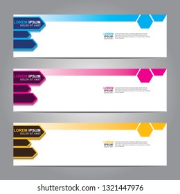 Vector abstract web banner design template. Collection of web banner template. Abstract geometric web design banner template isolated on grey background. Header - landing page Web Design Elements 