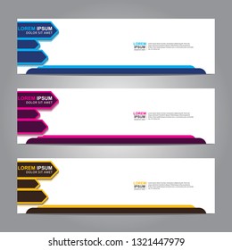 Vector abstract web banner design template. Collection of web banner template. Abstract geometric web design banner template isolated on grey background. Header - landing page Web Design Elements 