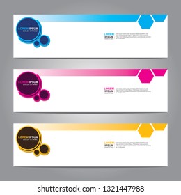 Vector abstract web banner design template. Collection of web banner template. Abstract geometric web design banner template isolated on grey background. Header - landing page Web Design Elements 