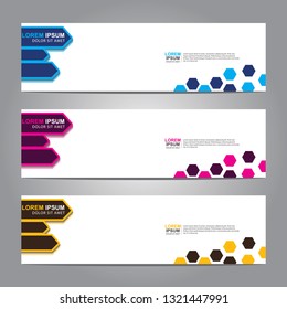 Vector abstract web banner design template. Collection of web banner template. Abstract geometric web design banner template isolated on grey background. Header - landing page Web Design Elements 