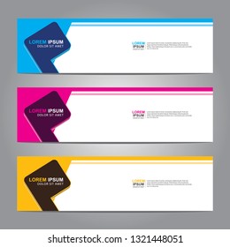 Vector abstract web banner design template. Collection of web banner template. Abstract geometric web design banner template isolated on grey background. Header - landing page Web Design Elements 