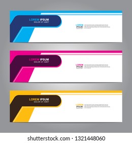 Vector abstract web banner design template. Collection of web banner template. Abstract geometric web design banner template isolated on grey background. Header - landing page Web Design Elements 