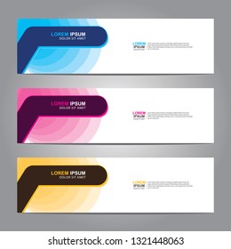 Vector abstract web banner design template. Collection of web banner template. Abstract geometric web design banner template isolated on grey background. Header - landing page Web Design Elements 