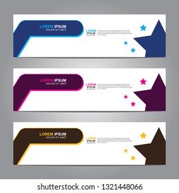 Vector abstract web banner design template. Collection of web banner template. Abstract geometric web design banner template isolated on grey background. Header - landing page Web Design Elements 