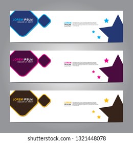 Vector abstract web banner design template. Collection of web banner template. Abstract geometric web design banner template isolated on grey background. Header - landing page Web Design Elements 