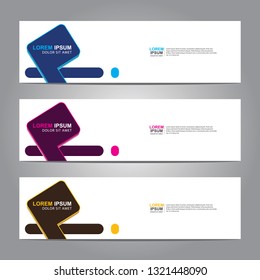 Vector abstract web banner design template. Collection of web banner template. Abstract geometric web design banner template isolated on grey background. Header - landing page Web Design Elements 