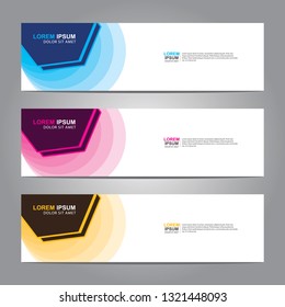 Vector abstract web banner design template. Collection of web banner template. Abstract geometric web design banner template isolated on grey background. Header - landing page Web Design Elements 