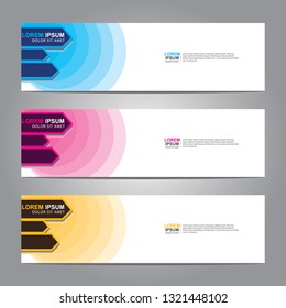 Vector abstract web banner design template. Collection of web banner template. Abstract geometric web design banner template isolated on grey background. Header - landing page Web Design Elements 