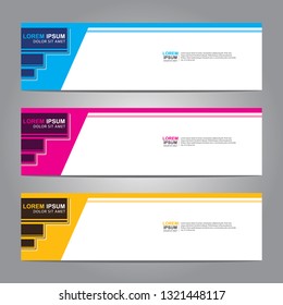 Vector abstract web banner design template. Collection of web banner template. Abstract geometric web design banner template isolated on grey background. Header - landing page Web Design Elements 