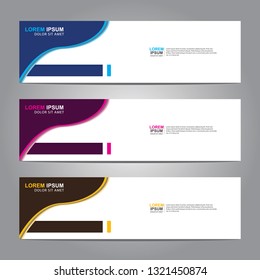 Vector abstract web banner design template. Collection of web banner template. Abstract geometric web design banner template isolated on grey background. Header - landing page Web Design Elements 