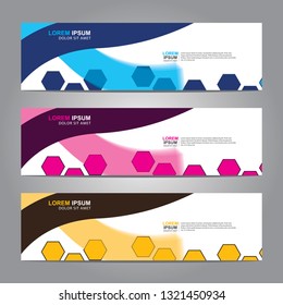 Vector abstract web banner design template. Collection of web banner template. Abstract geometric web design banner template isolated on grey background. Header - landing page Web Design Elements 