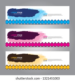 Vector abstract web banner design template. Collection of web banner template. Abstract geometric web design banner template isolated on grey background. Header - landing page Web Design Elements 