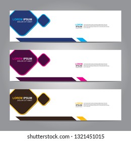 Vector abstract web banner design template. Collection of web banner template. Abstract geometric web design banner template isolated on grey background. Header - landing page Web Design Elements 
