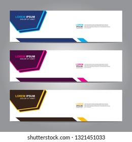Vector abstract web banner design template. Collection of web banner template. Abstract geometric web design banner template isolated on grey background. Header - landing page Web Design Elements 
