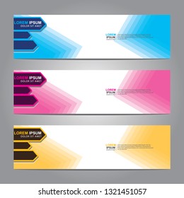 Vector abstract web banner design template. Collection of web banner template. Abstract geometric web design banner template isolated on grey background. Header - landing page Web Design Elements 