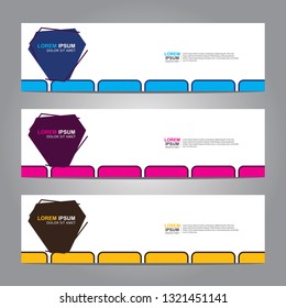 Vector abstract web banner design template. Collection of web banner template. Abstract geometric web design banner template isolated on grey background. Header - landing page Web Design Elements 