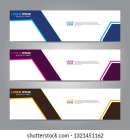 Vector abstract web banner design template. Collection of web banner template. Abstract geometric web design banner template isolated on grey background. Header - landing page Web Design Elements 