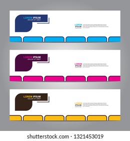 Vector abstract web banner design template. Collection of web banner template. Abstract geometric web design banner template isolated on grey background. Header - landing page Web Design Elements 