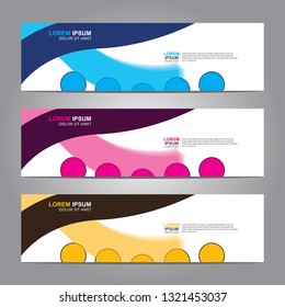 Vector abstract web banner design template. Collection of web banner template. Abstract geometric web design banner template isolated on grey background. Header - landing page Web Design Elements 