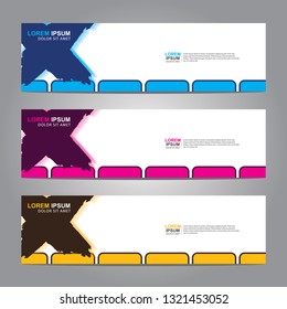 Vector abstract web banner design template. Collection of web banner template. Abstract geometric web design banner template isolated on grey background. Header - landing page Web Design Elements 