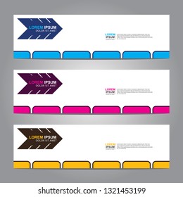 Vector abstract web banner design template. Collection of web banner template. Abstract geometric web design banner template isolated on grey background. Header - landing page Web Design Elements 